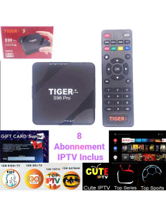 tiger s96 pro 2gb ram 16gb mémoire avec 8 abonnement iptv