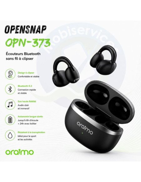 Oraimo OpenSnap Écouteurs Bluetooth sans fil à clipser OPN-373